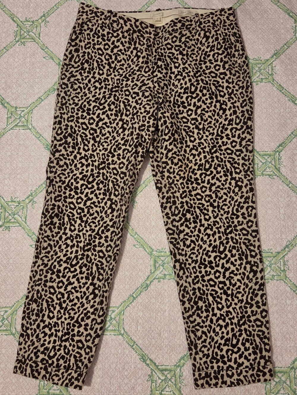 J Crew Leopard Animal Print Capri Pant Sz 8